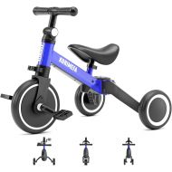 [아마존베스트]KORIMEFA 3 in 1 Kids Trike for Children 1-3 Years Old Kids Tricycle Boys Girls Baby Balance Bike 2 Wheels for Toddlers Tricycle with Removable Pedals