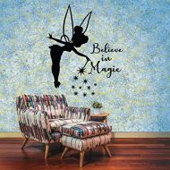 All Things Valuable Believe In Magic Tinkerbell Little Fairy Pixie Dust Tinkerbell Disney Movie Character Tinkerbell Silhouette Vinyl Wall Art Sticker DecorationFor Home Kids Baby Girls Childrens Room