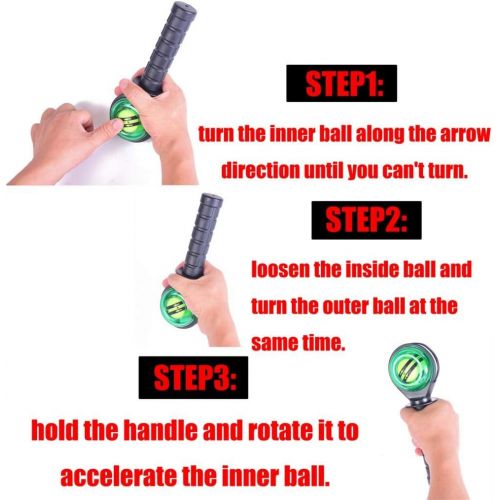  [아마존베스트]IPOTCH Hand Trainer Rotation Ball for Hand and Arm Training