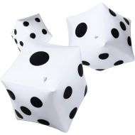 Blulu 3 Pack Giant Inflatable Dice 12 Inch Jumbo Dice White Jumbo Large Inflatable Dice for Game Pool Toy Party Favour (White, 3 Pack)