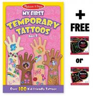 Melissa & Doug Pink: My First Temporary Tattoos - 100+ Kid-Friendly Tattoos + Free Scratch Art Mini-Pad Bundle