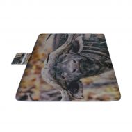 GIRLOS Oil Painting of African Buffalo Sunset Picnic Mat 57（144cm） x59（150cm） Picnic Blanket Beach Mat with Waterproof for Kids Picnic Beaches and Outdoor Folded Bag