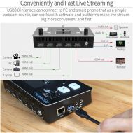 [아마존베스트]Feelworld LIVEPRO L1 Multiformat Video Mixer Switcher 4X HDMI Input USB3.0 Live Streaming/Camera Production/Live Broadcast (with USB Cable + Adapter)
