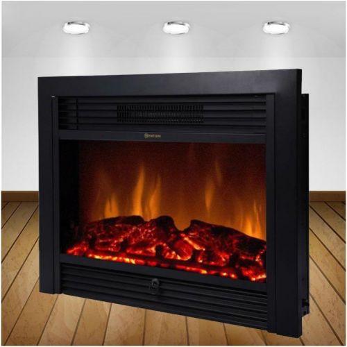  COLIBROX 28.5 Embedded Fireplace Electric Insert Heater Glass View Log Flame Remote Home