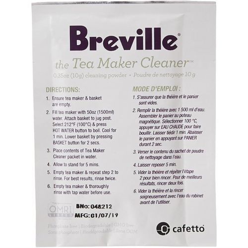 브레빌 Breville BTM100 Tea Maker Cleaner Revive Organic Cleaner for Breville BTM800XL Tea Maker