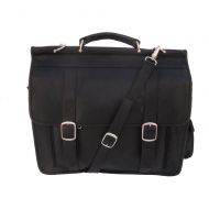 Piel Leather European Briefcase, Black, One Size