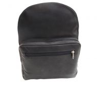 Piel Leather Traditional Backpack, Black, One Size