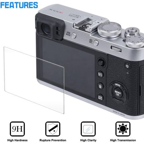  AFUNTA Screen Protectors Compatible X100F X-E2S X100T X-E2 X-100F X-100T, 2 Pack Anti-Scratch Tempered Glass Protective Films for DSLR Digital Camera