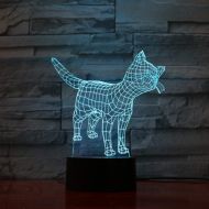 KKXXYD Cute Cat Kitty Lamp 7 Colors Changing Nightlight Atmosphere Light 3D Mood Touch Lamp Home Decor