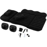 Inflatable Car Air Mattress Bed, Aramox Air Mattress Multifunctional Flocking Travel Bed with Electric Inflator Pump for Car