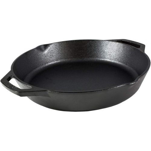 롯지 Lodge L10SKL Cast Iron Dual Handle Pan, 12 inch,Black