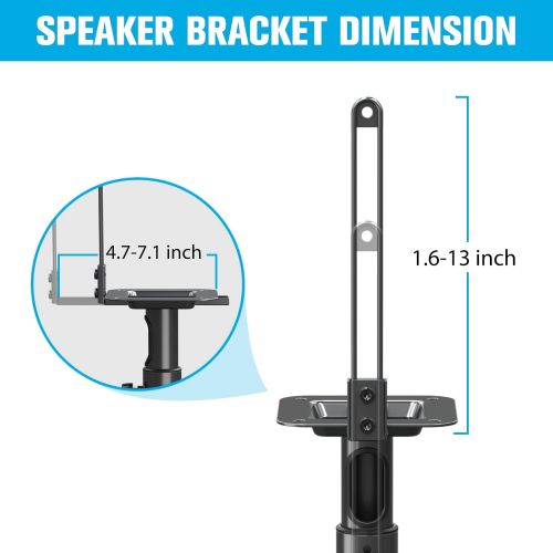  Mounting Dream Speaker Stands - Height Adjustable Speaker Stand for Vizio, Polk, JBL, Sony, Speaker Stands Pair with Wire Management (Holds up to11LBS Per Stand)