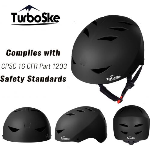  TurboSke Skateboard Helmet, ASTM & CPSC Certified Bike Helmet BMX Helmet Multi-Sport Helmet for Youth Men and Women
