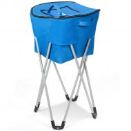 Handybirdy Portable Folding Blue Insulated Tub Cooler Stand Carry Bag Party Picnic Outdoor Camping