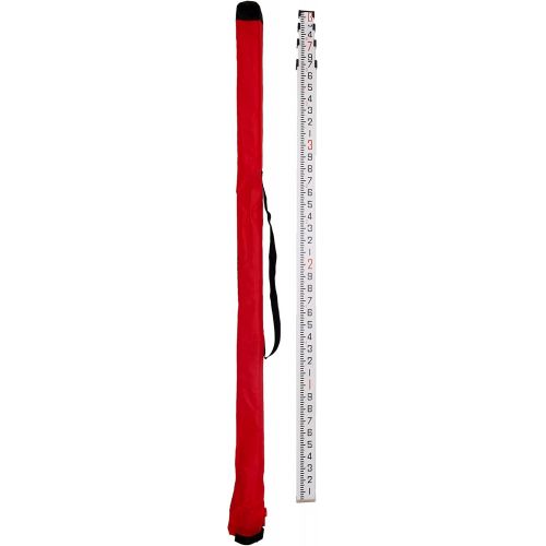  AdirPro 710-11 14-Foot Aluminum Grade Rod - 10ths, 4 Section Telescopic with Carrying Case