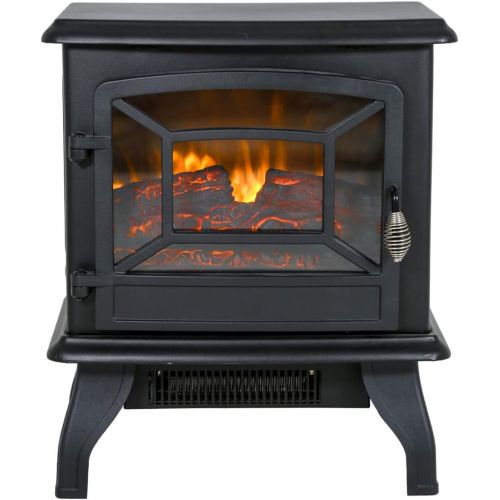  FDW Electric?Fireplace?Heater?Stove?Portable?Space?Heater??Freestanding?Stove?Heater?with?Realistic?Flame?for?Home?Office&nb