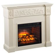Southern Enterprises Calvert Carved Electric Fireplace in Ivory