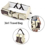 NOPTEG 3 in 1 Diaper Bag, Multi-function Baby Diaper Bag with Multi-pockets Portable Infant Travel Bassinet...