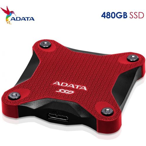  [아마존베스트]ADATA SD600Q 480GB Ultra-Speed Portable Durable External SSD - Up to 440MB/s - 3D NAND USB3.2 Red (ASD600Q-960GU31-CRD)