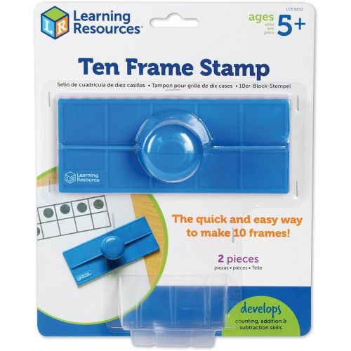  [아마존베스트]Learning Resources Ten Frame Stamp, Classroom Math Visuals Stamp, 2 Pieces, 2¼”H x 6”W