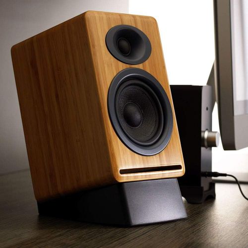  Audioengine DS2 Desktop Speaker Stands, Vibration Damping Tilted Silicone Tabletop Stands (Pair)