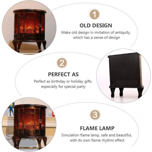 제네릭 generic Electric Fireplace Stove Heater Electric Stove Heater with Log Burner Flame Effect Freestanding Fireplace with Wood Burning LED Light (Without Batteries)