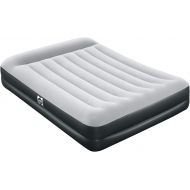 Sealy 94052E-BW 16 Inch High 2 Person Inflatable Mattress Internal I-Beam Queen Airbed w/ Built-in AC Air Pump, Pillow Headrest, and Storage Bag