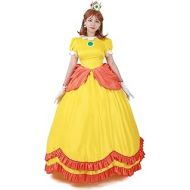 Miccostumes Womens Yellow Princess Daisy Cosplay Costume Dress