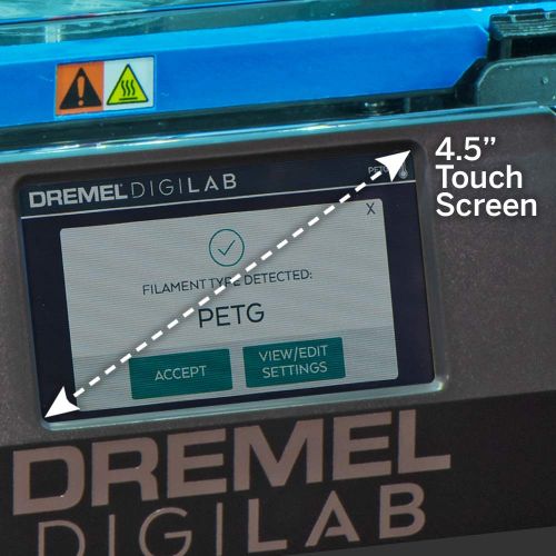  Dremel DigiLab 3D45 Award Winning 3D Printer w/Filament, PC & MAC OS, Chromebook, iPad Compatible, Network-Friendly, Built-in HD Camera, Heated Build Plate, Nylon, ECO ABS, PETG, P