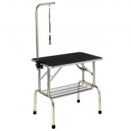 Giantex Large Portable Pet Dog Cat Grooming Table Dog Show W/arm & Noose & Mesh Tray