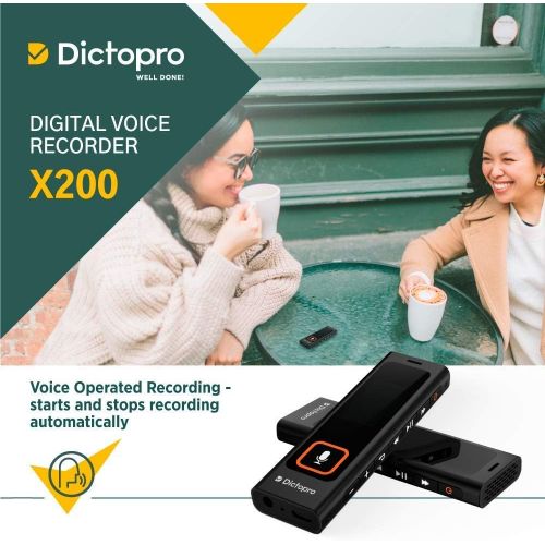  [아마존베스트]Dictopro Digital Voice Activated Recorder w/Password Protection - HQ Recording from 60ft, Record Lectures & Meetings, Sensitive Microphone, Automatic Noise Reduction, 582H Playback, Small &