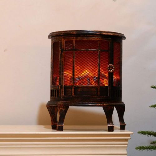제네릭 generic Electric Fireplace Stove Heater Electric Stove Heater with Log Burner Flame Effect Freestanding Fireplace with Wood Burning LED Light (Without Batteries)