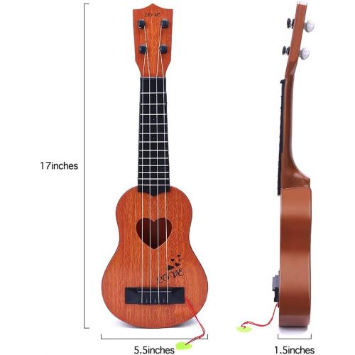  [아마존베스트]YEZI Kids Toy Classical Ukulele Guitar Musical Instrument, Brown (brown1)