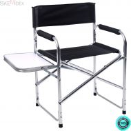 ALPHA SKEMIDEX---Aluminum Folding Directors Chair with Side Table Camping Traveling And cabelas camping chairs and camping folding chairs