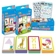 Fisher Price Preschool Flashcards for Toddlers Kids Learning Set, 2-4 Years -- 4 Packs of Toddler Flashcards with Stickers (ABCs, Numbers, Colors, Shapes, Opposites)