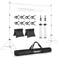 Emart Backdrop Stand - White - 10x7Ft Adjustable Backdrop Stand for Paties, Photography Photo Back Drop Stand, Background Support Stand
