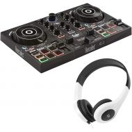 [아마존베스트]HERCULES AMS-DJC-INPULSE-200 DJControl Inpulse 200 2-Channel DJ Controller for DJUCED Bundle with Bytech Stereo Headphones DJ Style Headset (White)