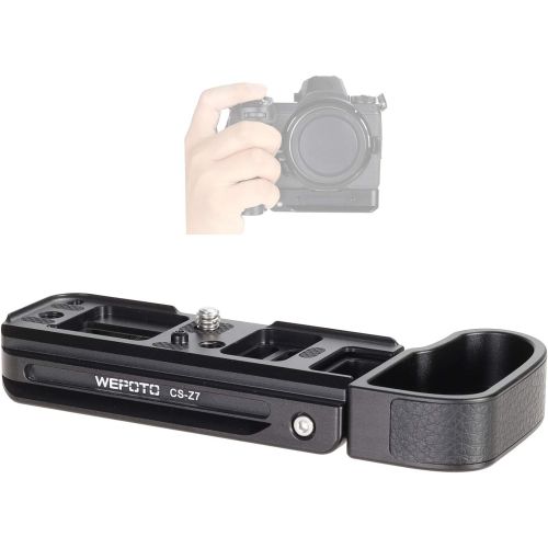  WEPOTO 80219-Z7 Hand Grip Quick Release Plate L Bracket QR Plate Compatible with Nikon Z5 Z6 Z7 Z6II Z7II Camera -Aluminium Leather