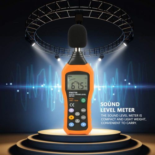  [아마존베스트]Wal front Sound Meter DB Sound Pressure Level Meter 30-130 dB Digital Decibel Audio Noise Tester with LCD Backlight Display