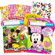 Disney Minnie Mouse and Mickey Mouse Imagine Ink Book Super Set (Bundle Includes Over 100 Stickers and Mess Free Marker)