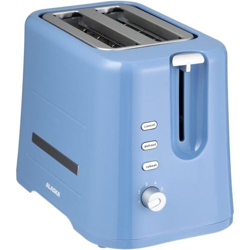  ALASKA Toaster TA 2209 DSB | Blau | Doppelschlitz | 2 Scheiben | Mit integriertem Broetchenaufsatz | Kabelaufwicklung | 870 W | elektr. Roestgradkontrolle