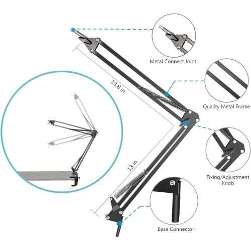  Seiren X Mic Boom Arm Stand with Pop Filter, Compatible with Razer Seiren X USB Microphone with Cable Sleeve by SUNMON