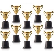 Kicko Plastic Trophies - 12 Pack 5 Inch Cup Golden Trophies for Children, Competitions, Awards, Parties, Party Favors, Props, Rewards, Prizes, Games, School, Field Day, Boys and Gi