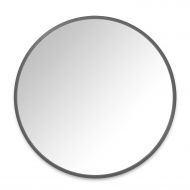 Umbra Hub 37” Round Wall Mirror with Rubber Frame, Modern Room Decor for Entryways, Washrooms, Living Rooms and More, Gray