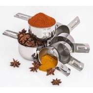 Stainless Steel Measuring Cups Set - Stackable 6 Pieces By Superb Chefs.