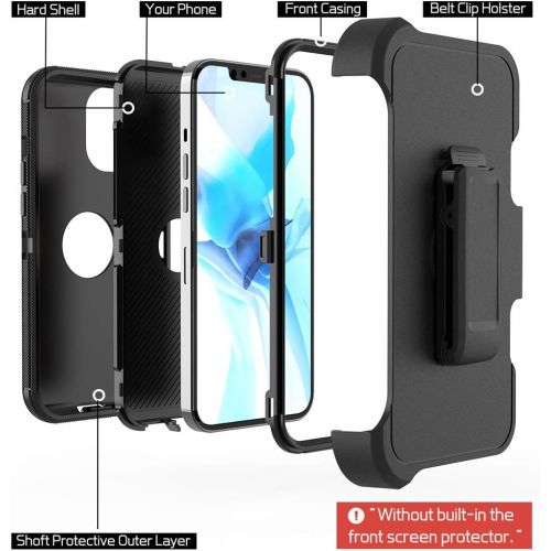  [아마존베스트]xihaiying Armor Case Compatible with iPhone 12 Pro Max Case,Heavy Duty Hard Shockproof Armor Protector Case Cover with Belt Clip Holster for Apple iPhone 12 6.7 5G 2020 Phone Case