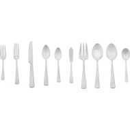AmazonBasics 45-Piece Stainless Steel Flatware Set with Square Edge, Service for 8