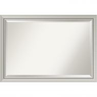 Amanti Art Bathroom Mirror Extra Large, Romano Narrow Silver: Outer Size 40 x 28