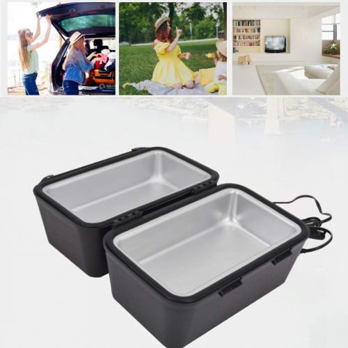  WINOMO Electric Lunch Box Portable Food Warmer for Car Portable Oven 12V for Prepared Meal Reheating Camping Cookware for Picnic Outdoor Home (Black)