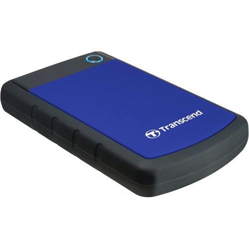  Transcend 2TB USB 3.1 StoreJet 25H3 Portable Hard Drive (Navy Blue) with Case + Cleaning Cloth